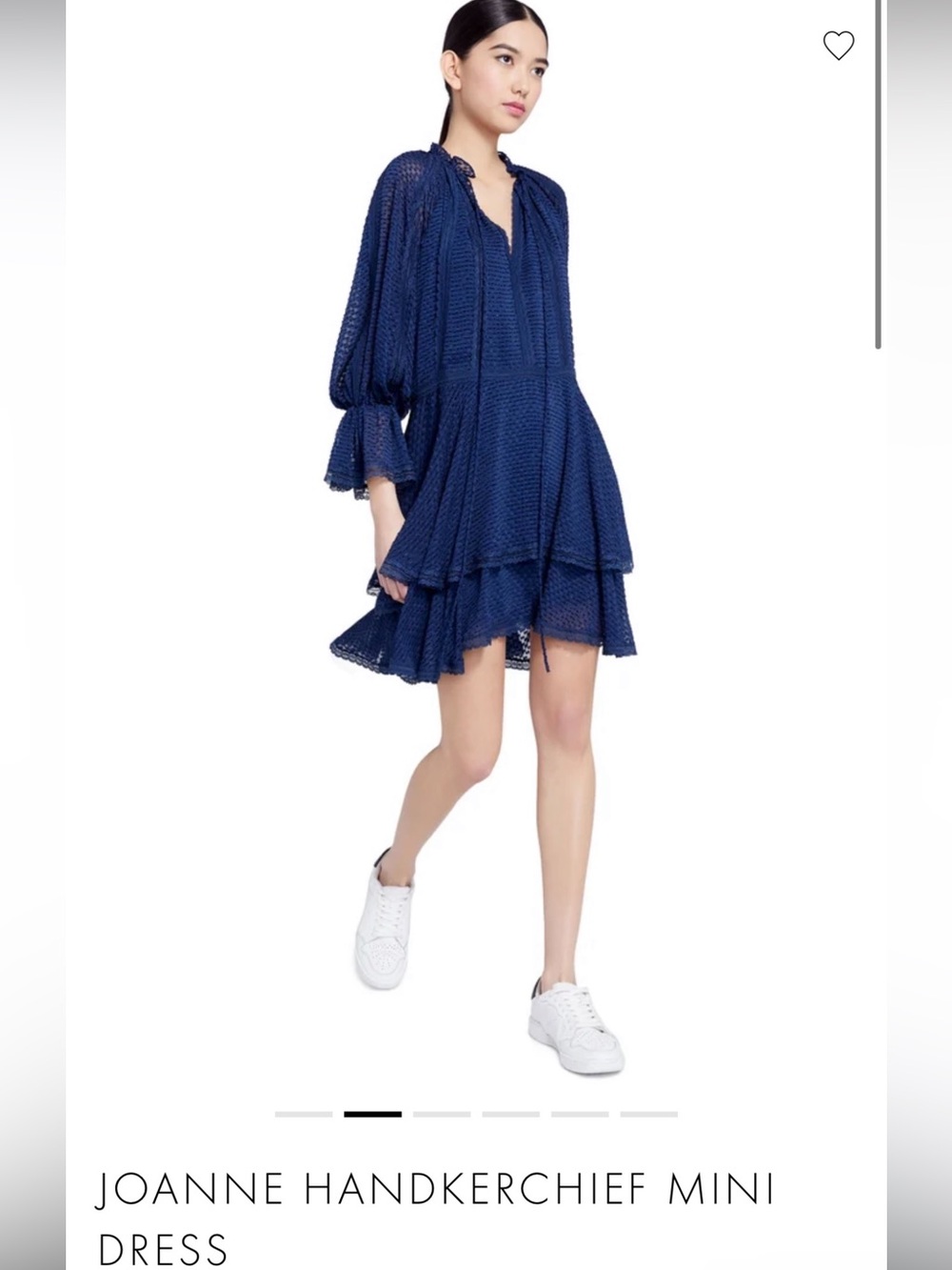 Alice + Olivia navy long sleeve lace dress